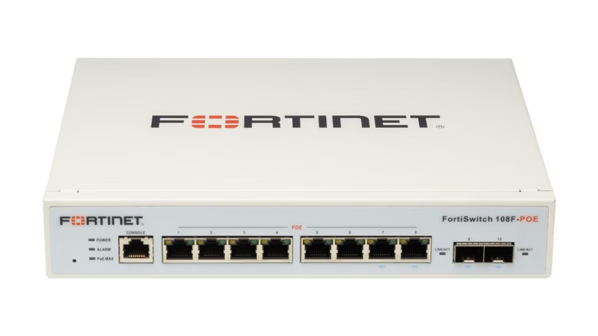 Fortinet FS-108F-POE — Switch administrable de 8 puertos, con PoE