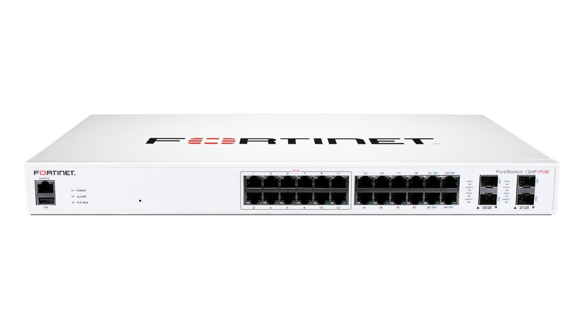 Fortinet FS-124F-POE — Switch administrable de 24 puertos, con PoE