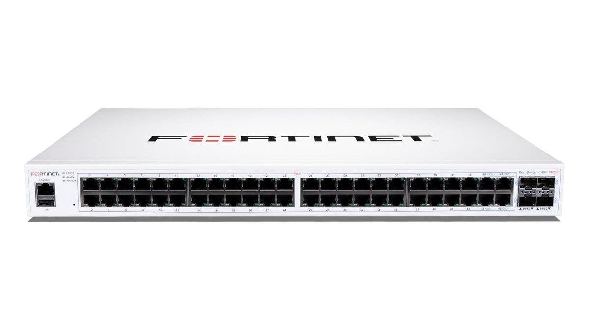 Fortinet FS-148F-FPOE — Switch administrable de 48 puertos, PoE en todos los puertos