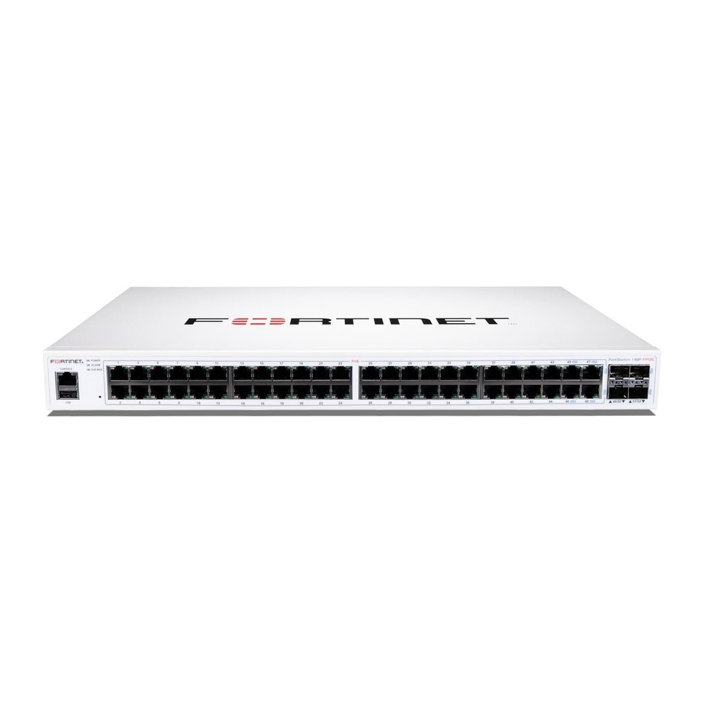 [FS-148F-FPOE] Fortinet FS-148F-FPOE — Switch administrable de 48 puertos, PoE en todos los puertos