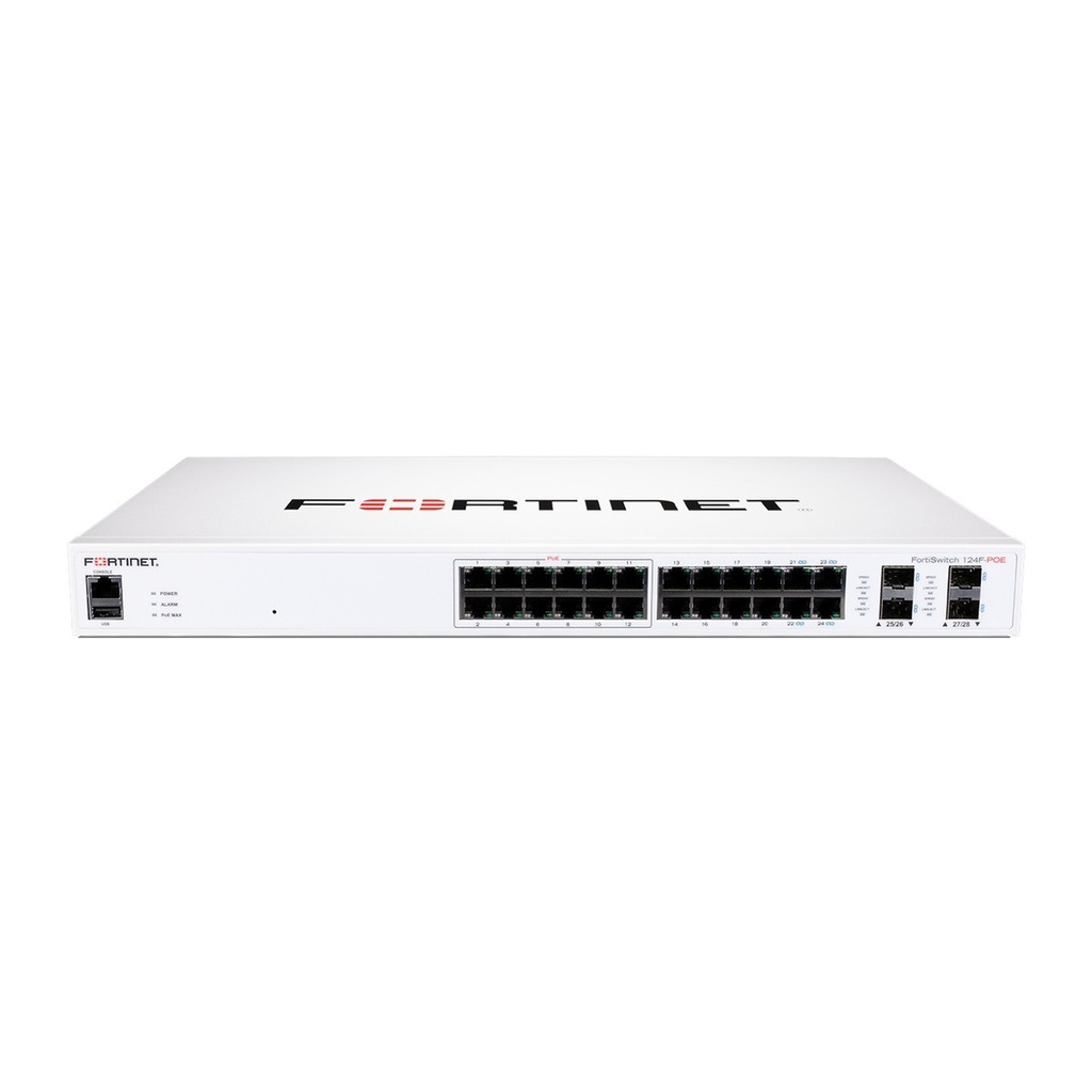 Fortinet FS-124F-POE — Switch administrable de 24 puertos, con PoE